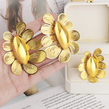 New Fashion Style Gold Plated Earrings Ring Set for Women Girls Dubai Luxury Exaggerated Design Jewelry Gift for Party Easter