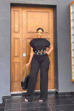 Summer Fall Short-sleeve Trousers Women's 2-piece Set Pullover Tops Elasticated Straight-leg Trousers Casual Fashion Suits Women