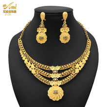 ANIID Dubai 24K Gold Color Long Jewelry Sets Wedding African Necklace Earrings For Women Nigerian Indian Bridal Set Party Gifts