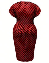 Women's Sexy Deep V Neck Package Hip Dress Spring Summer Elegant Fashion Print Short Sleeve High Waist Slim Midi Dresses Femme