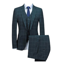 Men's Checked Three Pieces Tuxedos Formal Leisure One Button Notch Lapel Suit  Groom Business Tuxedos men suits wedding prom sui