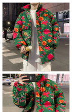 Men Harajuku Big Flopwer Coat Winter Jacket 2024 Mens Streetwear Hip Hop Parka Chinese Traditional Clothes Puffer Jackets XXXXXL