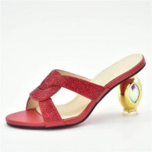 New Arrival Italian Women Shoes Decorated with Rhinestone Open Toe Pumps Luxery Shoes Women Nigerian Women Party Pumps