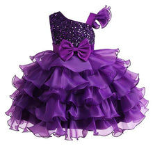 Luxury Baby Sequin Party Dress For Girl Christmas Toddler Layered Bow 1st Birthday Wedding Girl Dresses Formal Lace Baby Clothes