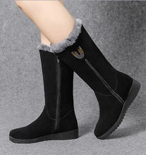 Warm High Fur Boots Women Winter Chunky Mid-calf Boots