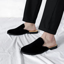 Men Half Breathable Leather Mules