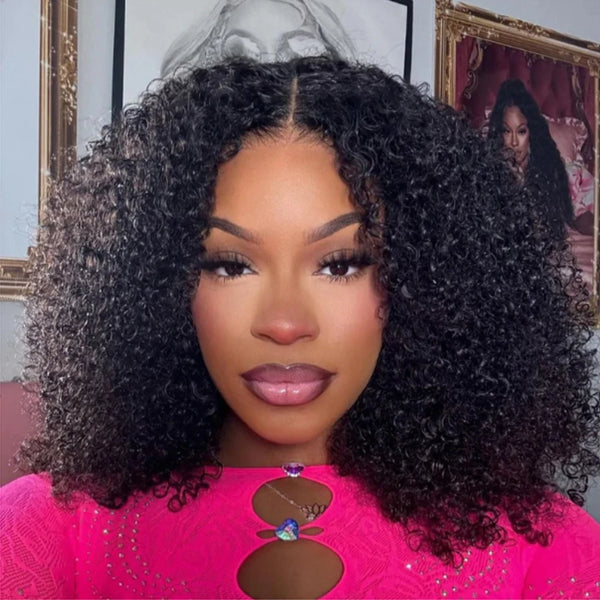 Glueless Wigs Human Hair Wear And Go kinky Curly Brazilian Hair Plucked Precut 13X4 Lace Closure Deep Curls Wigs For Black Women