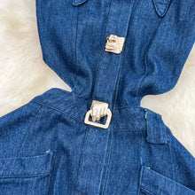 Denim Dress Women Long Dresses Turn Down Collar Sleeveless Party Club Hollow Out Jeans High Waist Slim Single Breasted Vestidos