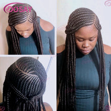 Synthetic Box Side Part Braided Wigs For Black Women Cornrow Braids Lace Wigs Full Lace Front Wig Braid African Hair Braided Wig