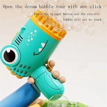 40 hole Dinosaur Bubble Gun Children's Bubble Gun Handheld Fully Automatic Bubble Machine without battery and bubble water