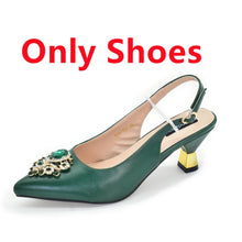 Fashion African Matching Shoes and Bags for Party Nigerian Women Nigerian Italian Shoes and Bags Set Decorated with Rhinestone