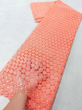 African Milk Silk Fabric With Water Soluble Lace 2025 High Quality Milk Silk Nigerian Mesh Lace Fabric For Wedding Dress