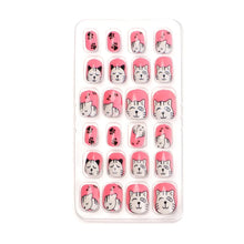 24Pcs/Set Kids Candy Flower Cute Fake Nails Detachable Full Cover False Nails Press On Nails Children Girls Nail Decoration Gift