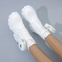 Women Motorcycle Leather Classic Punk Boots