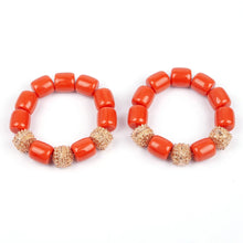 Artificial Coral Women Pendant Necklace Bracelets Earrings Suit African Wedding Jewelry Set Nigeria Bride Accessories Party Gift