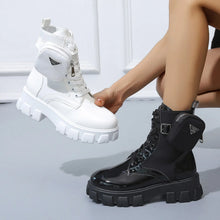 Women Motorcycle Leather Classic Punk Boots