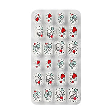 24Pcs/Set Kids Candy Flower Cute Fake Nails Detachable Full Cover False Nails Press On Nails Children Girls Nail Decoration Gift