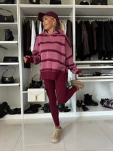 2024 Autumn and winter new casual loose solid color printed hoodie set home clothing 2-piece pantsuit women's clothes