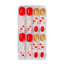 24Pcs/Set Kids Candy Flower Cute Fake Nails Detachable Full Cover False Nails Press On Nails Children Girls Nail Decoration Gift