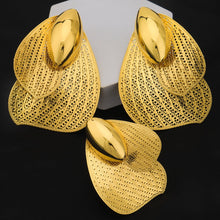 2025 New Style Design Ring and Earrings 2Pcs Set For Women Girl Exaggerated Pretty Jewelry Set For Party Wedding Gift