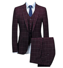Men's Checked Three Pieces Tuxedos Formal Leisure One Button Notch Lapel Suit  Groom Business Tuxedos men suits wedding prom sui