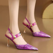 34-43 Large Elegant Baotou Sandals for Women 41 New Rear Empty High Heels 42 Small Shallow Mouth One Button Single Shoes