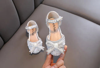 AINYFU New Girls Sequins Party Sandals Summer Fashion Kids Rhinestone Bow Princess Sandals Children's Performance Shoes H950