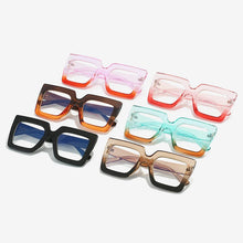 Big Oversized Square Eyeglass Frames Women Trendy Gradients Transparent Computer Optical Lenses Glasses Anti Blue Lens Eyewear