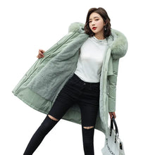 Women's Winter Parka Hooded Fur Collar Jacket