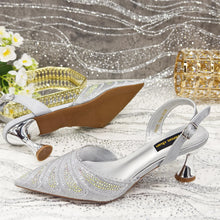 Venus Chan 2025 New Shoes and Bag to Match Orange Colour Pointed-Toe Diamond-Studded Party Women's High Heels Ms. Banguet Scene