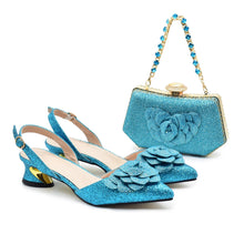 Ladies Shoe and Bag Set Latest Designers Luxury Italian Party Shoes and Bag Set for Women Rhinestone Wedding Bride Shoes Woman