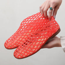 Summer Mesh Hole Flat Sandals For Women Jelly Shoes Elegant Fisherman Loafers Walking Comfy