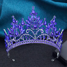 Luxury High Royal Queen Wedding Crown for Women Large Lime Green Crystal Banquet Tiaras Party Costume Hair Jewelry Accessories