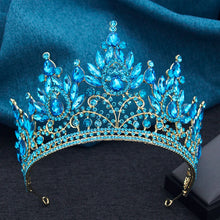 Luxury High Royal Queen Wedding Crown for Women Large Lime Green Crystal Banquet Tiaras Party Costume Hair Jewelry Accessories