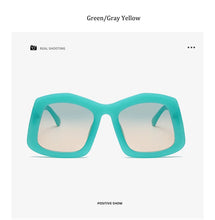 Retro Big Square Gradient Orange Sunglasses For Women New Fashion Luxury Designer Unique Oversized Ladies Sun Glasses Shades