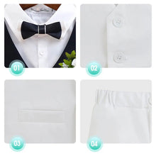 Children Green White Baptism Photography Suit Kids Vest Shirt Shorts Bowtie Ceremony Costume Boys Breathable Wedding Dress