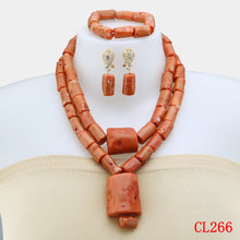 Fashion African Jewelry Set Nigerian Wedding Orange Coral Jewelry Set for Bride