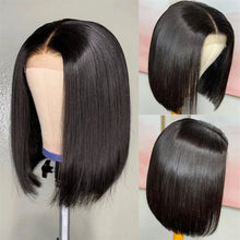 Short Bob Bone Straight 13X4 Lace Frontal Wigs 200 Density Brazilian Remy Preplucked Bob Lace Front Wig Human Hair For Women