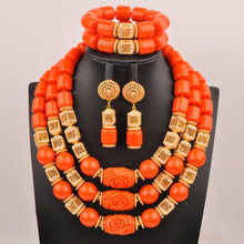 artifical coral beads nigerian jewelry sets for woman weddings