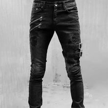2025 New Street Skinny Ripped Jeans Men Denim Pencil Pants Wash Casual Mid Waist Trousers Slim Daily Wear Joggers Y2K Clothing