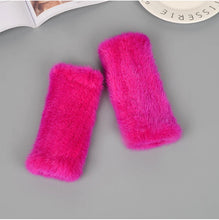 2025 New Brand Style Top Quality Women's 100% Winter Warm Real Mink Fur Knitted Half Finger Gloves Girls Typing Mittens