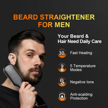 Professional Fast Heating Anti-Scald Auto Shut Off Beard Straightening Comb For Women