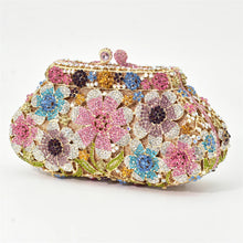 New Bling Crystal Bridal Wedding Bag Purses Flower Shape Diamond Purse Luxury Handbags Fashion Women Crystal Prom Clutch Purse