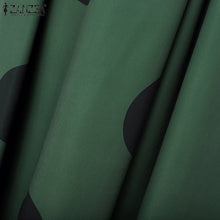 ZANZEA Summer Office Lady Sundress Woman Stylish Polka Dot Maxi Dresses Elegant Party Dress Fashion Sleeveless Holiday Robe 2025