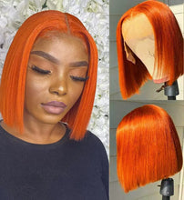 Short Bob Bone Straight 13X4 Lace Frontal Wigs 200 Density Brazilian Remy Preplucked Bob Lace Front Wig Human Hair For Women