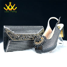 2025 Special New Arrivals Italian Women Shoes and Bag to Match in Green Color with Platform Shinning Crystal Sandal for Wedding