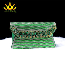 2025 Special New Arrivals Italian Women Shoes and Bag to Match in Green Color with Platform Shinning Crystal Sandal for Wedding
