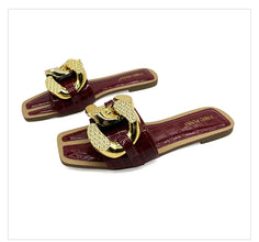 High Quality PU Purses And Sandals Sets Flat Shoes And Bag Set Matching Handbags For Women Slippers Flip Flops Women Shoes