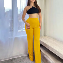 Female Casual Solid Pants Fashion High Waist Flare Pants Lady Office Elegant Long Pants For Women Spring Summer Womens Clothing