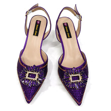 2025 Nigerian Women's Party Shoes and Bags Medium Heel Pointed Toe Elegant Party Footwear With Matching Color Handbag for Women